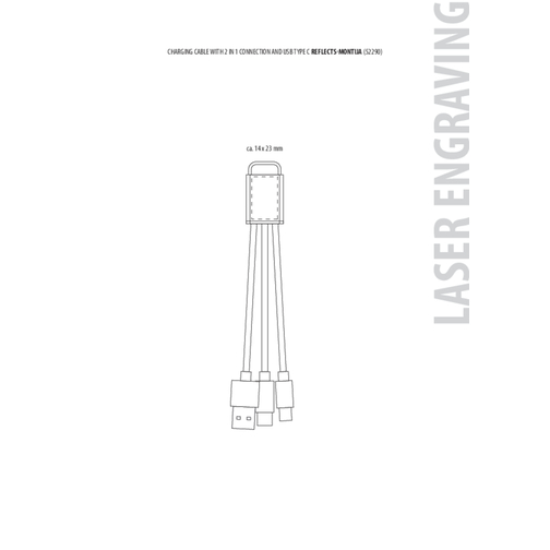 3-in-1 Ladekabel REEVES-MONTIJA , Reeves, silber, Aluminium, 160,00cm x 10,00cm x 20,00cm (Länge x Höhe x Breite), Bild 2