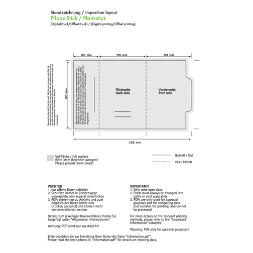 Pflanz-Stick - Vergissmeinnicht , individuell, Saatgut, Papier, Holz, 5,50cm x 8,00cm (Länge x Breite), Bild 5