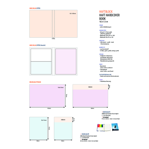 Notes autocollantes avec couverture rigide 100 x 70 mm, imprimées en 4 couleurs, Image 2