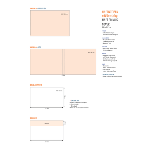 Notes autocollantes avec enveloppe 100 x 137 mm, imprimées en 4 couleurs, Image 2