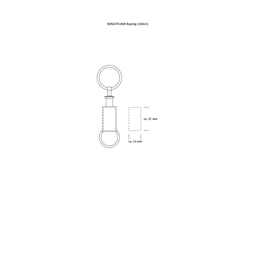 Schlüsselanhänger RE98-DUO , Re98, silber, Metall, 9,80cm x 1,10cm x 2,90cm (Länge x Höhe x Breite), Bild 2