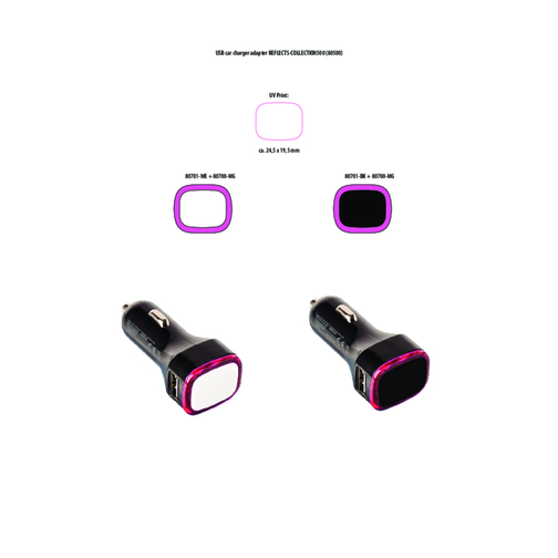 USB-Autoladeadapter COLLECTION 500 , Reflects, schwarz, Kunststoff, 70,00cm x 26,00cm x 31,00cm (Länge x Höhe x Breite), Bild 2
