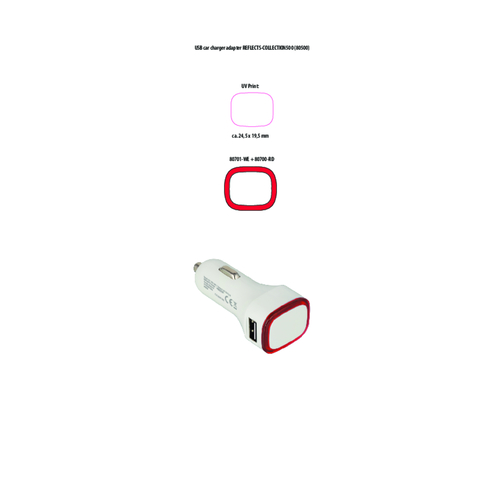 USB-Autoladeadapter COLLECTION 500 , Reflects, weiß, Kunststoff, 70,00cm x 26,00cm x 31,00cm (Länge x Höhe x Breite), Bild 2