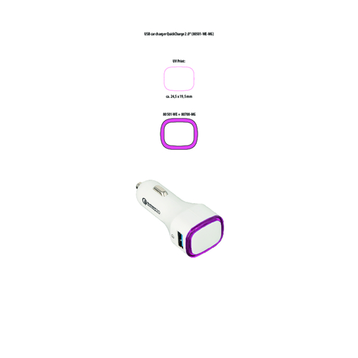 USB-Autoladeadapter Quick Charge 2.0® COLLECTION 500 , Reflects, weiss, Kunststoff, 76,00cm x 26,00cm x 31,00cm (Länge x Höhe x Breite), Bild 2