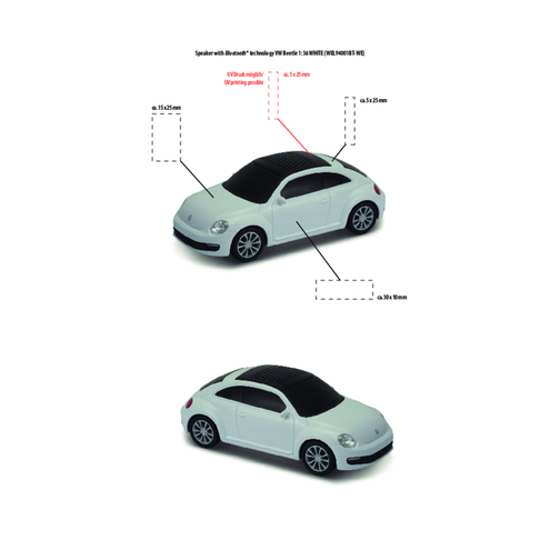 Lautsprecher Mit Bluetooth® Technologie VW Beetle 1:36 , weiss, Kunststoff, , Bild 2