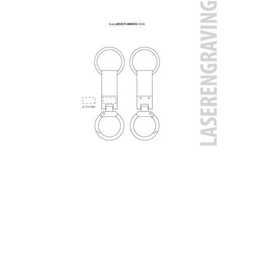 Schlüsselanhänger RE98-MONCOFA , Re98, schwarz, Metall, Kunstleder, 10,50cm x 1,20cm x 3,50cm (Länge x Höhe x Breite), Bild 2