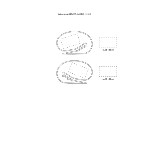 Brieföffner RE98-CARMONA , Re98, weiß, Kunststoff, Metall, 7,20cm x 0,65cm x 4,60cm (Länge x Höhe x Breite), Bild 2
