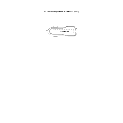 USB-Autoladeadapter REEVES-TOWNSVILLE , Reeves, schwarz/weiss, Kunststoff, 7,50cm x 1,40cm x 2,40cm (Länge x Höhe x Breite), Bild 2
