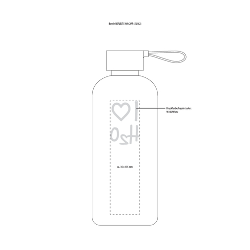 Flasche REFLECTS-MACAPÁ , Reflects, transparent/weiß, Kunststoff, Tritan, 20,00cm x 4,50cm x 7,00cm (Länge x Höhe x Breite), Bild 2