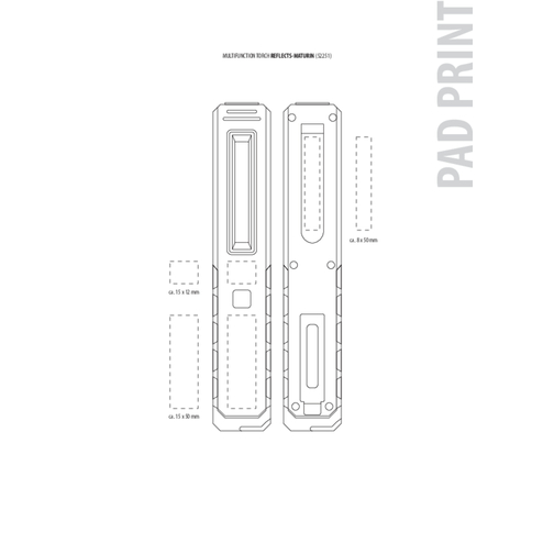 Multifunktions-Taschenlampe REEVES-MATURIN , Reeves, grau / schwarz, Kunststoff, Metall, 174,00cm x 26,00cm x 30,00cm (Länge x Höhe x Breite), Bild 2