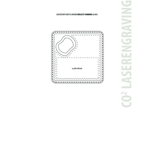 Untersetzer Mit Flaschenöffner RE98-TORREÓN , Re98, schwarz, Kunststoff, Metall, 101,00cm x 3,40cm x 101,00cm (Länge x Höhe x Breite), Bild 2