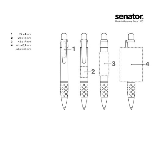 Senator® Big Pen Polished Basic Druckkugelschreiber , Senator, weiß/schwarz, Kunststoff, 13,00cm x 136,00cm x 17,00cm (Länge x Höhe x Breite), Bild 4