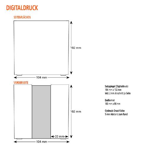 Caja de notas 'Trendy-K-Digital' 10 x 10 x 10 cm con carcaj, Imagen 3