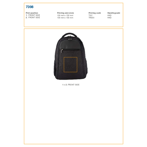 Sac à dos porte-ordinateur en polyester Ivan, Image 5