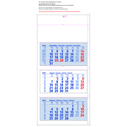 Premium 3 , blau/rot, Papier, 70,00cm x 33,00cm (Höhe x Breite), Bild 3