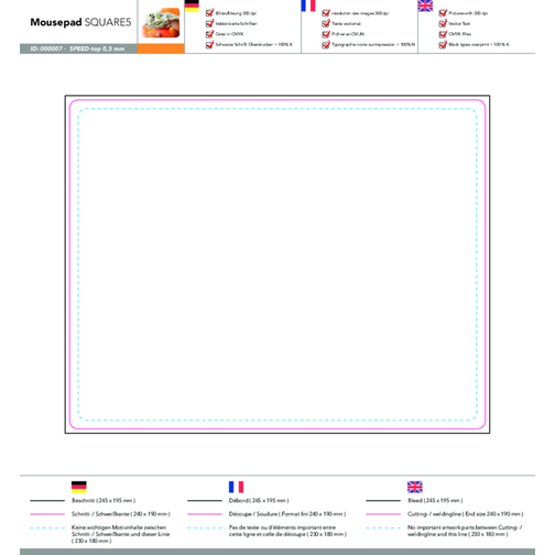 Mousepad / Mauspad Mousepad QUADRO-pad, Form Square , Unterseite schwarz, PVC, 24,00cm x 0,15cm x 19,00cm (Länge x Höhe x Breite), Bild 4