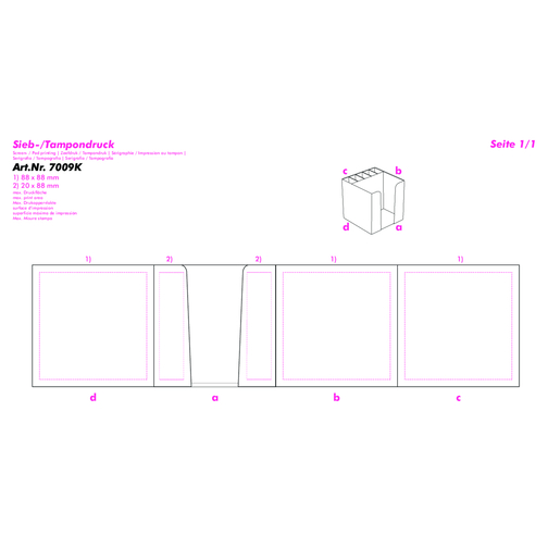 Zettelbox , orange, PS, 10,00cm x 10,00cm x 10,00cm (Länge x Höhe x Breite), Bild 3