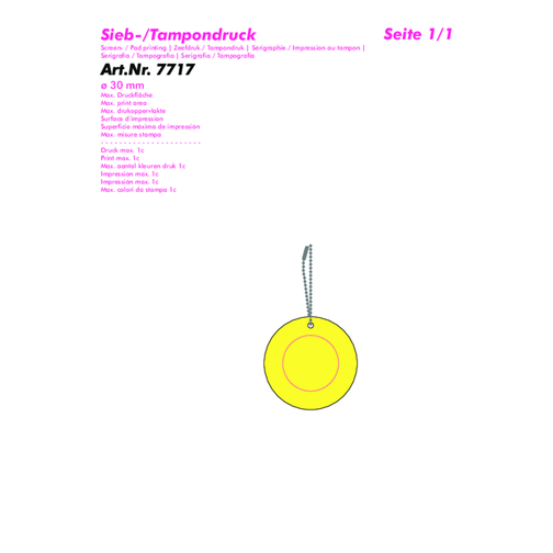 Weich-Reflektor 'Kreis' , gelb-transparent, PLAS+MET, 0,20cm (Höhe), Bild 4