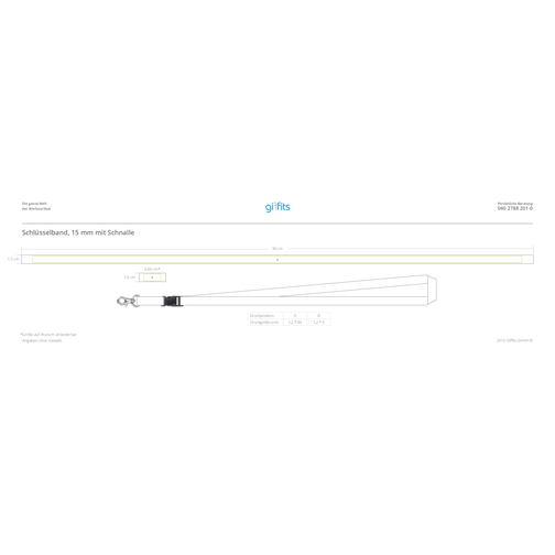 Schlüsselband Standard , Promo Effects, nach Wunsch, Polyester, 105,00cm x 1,50cm (Länge x Breite), Bild 6