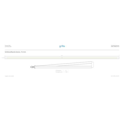 Schlüsselband Classic , Promo Effects, Polyester / Satin, 92,00cm x 1,50cm (Länge x Breite), Bild 4