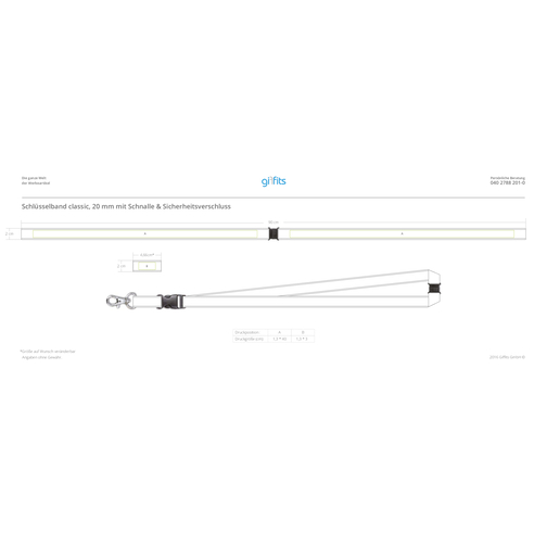 Schlüsselband Classic , Promo Effects, Polyester / Satin, 105,00cm x 2,00cm (Länge x Breite), Bild 6