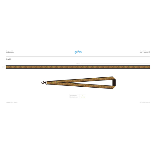 Schlüsselband Cork , Promo Effects, nach Wunsch, Polyester/Kork, 48,00cm x 2,00cm (Länge x Breite), Bild 5