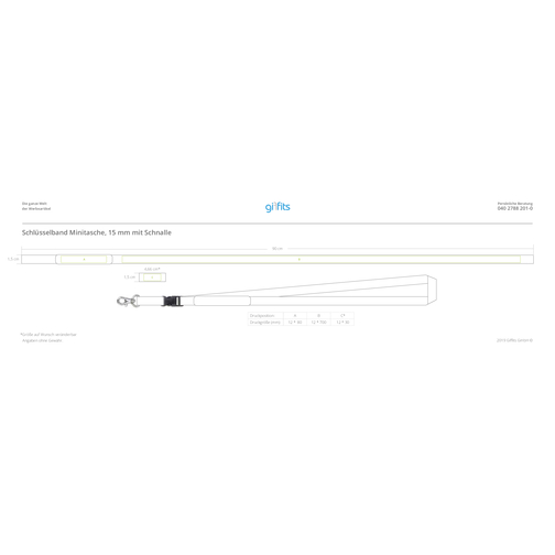 Schlüsselband Minitasche , Promo Effects, Polyester, 105,00cm x 1,50cm (Länge x Breite), Bild 5