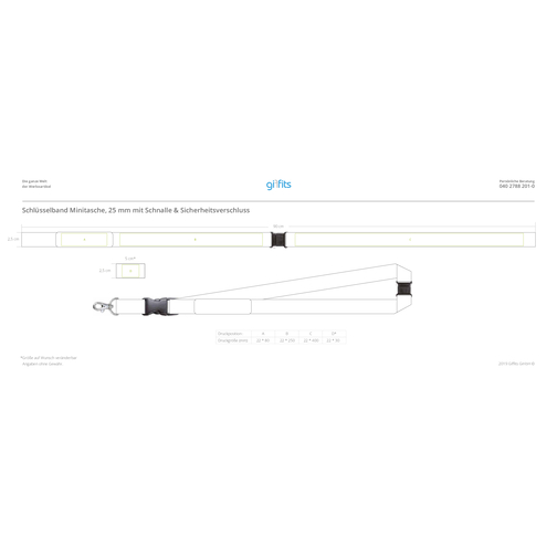 Schlüsselband Minitasche , Promo Effects, Polyester, 105,00cm x 2,50cm (Länge x Breite), Bild 6