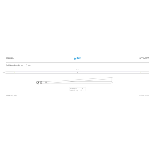 Schlüsselband Rund , Promo Effects, Polyester, 92,00cm x 1,00cm (Länge x Breite), Bild 3