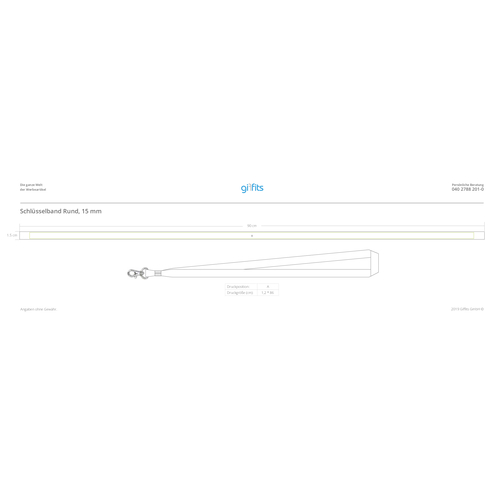Schlüsselband Rund , Promo Effects, Polyester, 92,00cm x 1,50cm (Länge x Breite), Bild 3