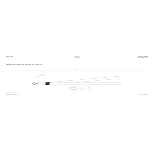 Schlüsselband Rund , Promo Effects, Polyester, 105,00cm x 1,50cm (Länge x Breite), Bild 4