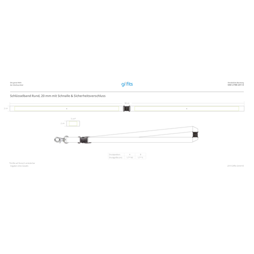 Schlüsselband Rund , Promo Effects, Polyester, 105,00cm x 2,00cm (Länge x Breite), Bild 5