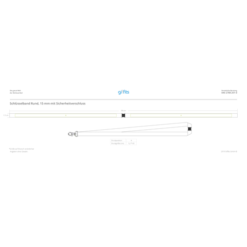Schlüsselband Rund , Promo Effects, Polyester, 92,00cm x 1,50cm (Länge x Breite), Bild 4