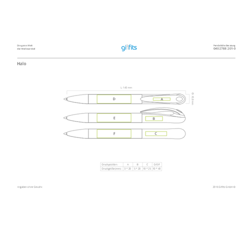 Kugelschreiber Halo , Promo Effects, grün / weiss, Kunststoff, 14,00cm (Länge), Bild 11