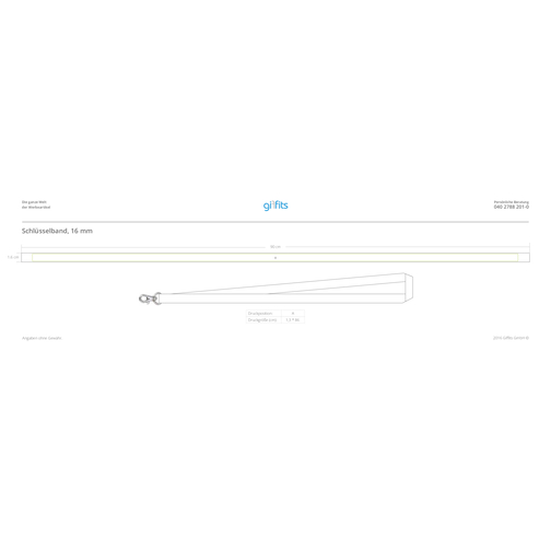Schlüsselband Basic , Promo Effects, bonbon, Satin, 92,00cm x 1,60cm (Länge x Breite), Bild 3