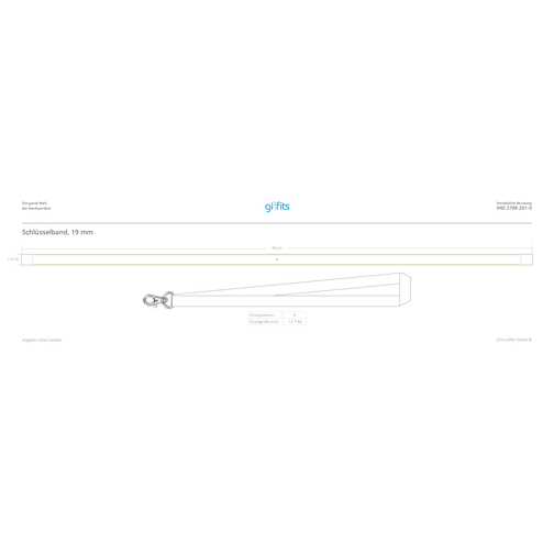 Schlüsselband Basic , Promo Effects, schwarz, Satin, 92,00cm x 1,90cm (Länge x Breite), Bild 3