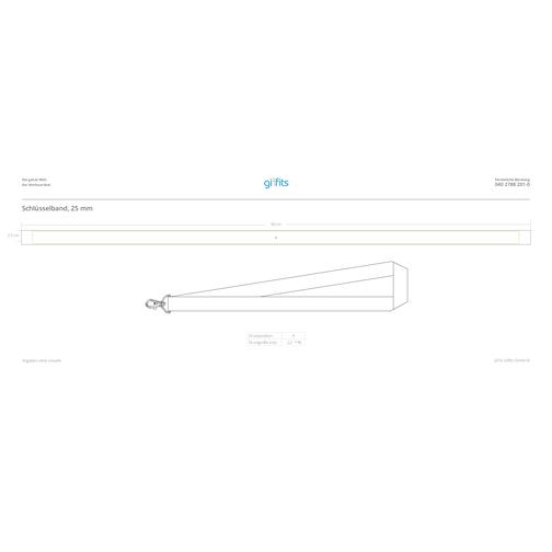 Schlüsselband Basic , Promo Effects, sonnengelb, Satin, 92,00cm x 2,50cm (Länge x Breite), Bild 3