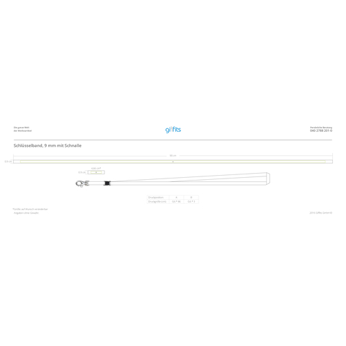 Schlüsselband Basic , Promo Effects, apfelgrün, Satin, 105,00cm x 0,90cm (Länge x Breite), Bild 4