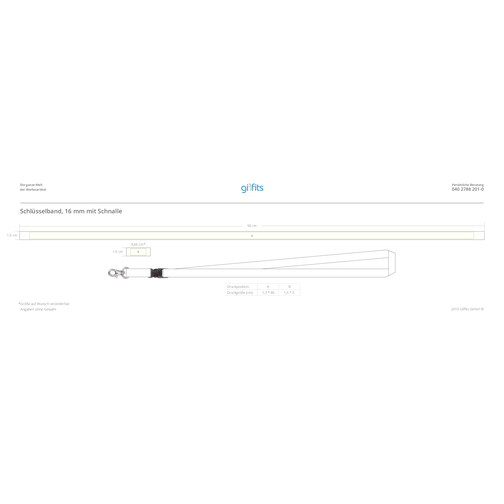 Schlüsselband Basic , Promo Effects, taubenblau, Satin, 105,00cm x 1,60cm (Länge x Breite), Bild 4
