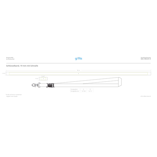 Schlüsselband Basic , Promo Effects, silber, Satin, 105,00cm x 1,90cm (Länge x Breite), Bild 4