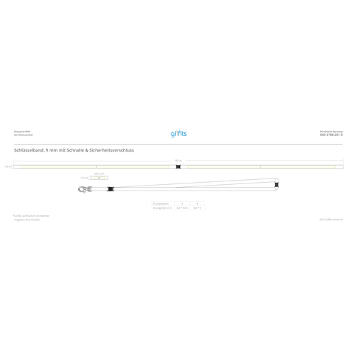 Schlüsselband Basic , Promo Effects, taubenblau, Satin, 105,00cm x 0,90cm (Länge x Breite), Bild 5