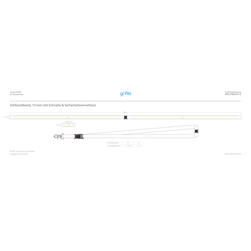 Schlüsselband Basic , Promo Effects, taubenblau, Satin, 105,00cm x 1,30cm (Länge x Breite), Bild 5