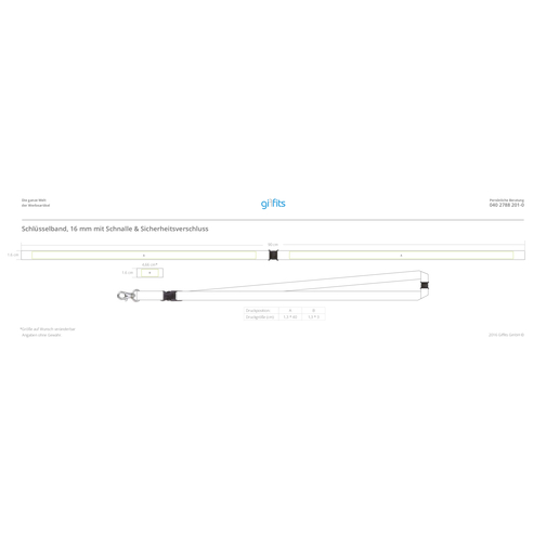 Schlüsselband Basic , Promo Effects, zartbitter, Satin, 105,00cm x 1,60cm (Länge x Breite), Bild 5