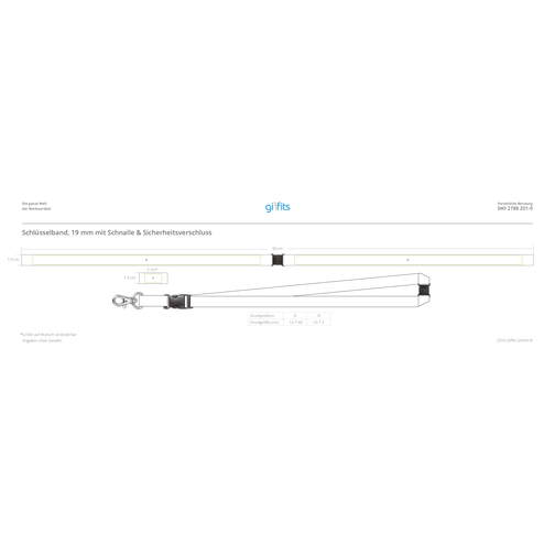 Schlüsselband Basic , Promo Effects, schwarz, Satin, 105,00cm x 1,90cm (Länge x Breite), Bild 5