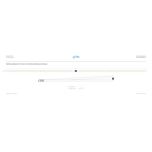 Schlüsselband Basic , Promo Effects, apfelgrün, Satin, 92,00cm x 0,90cm (Länge x Breite), Bild 4