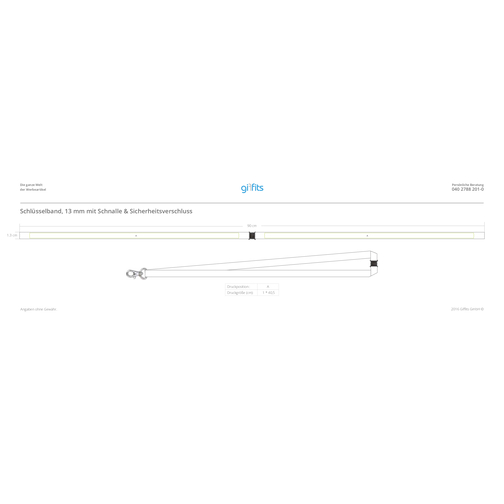 Schlüsselband Basic , Promo Effects, zartbitter, Satin, 92,00cm x 1,30cm (Länge x Breite), Bild 4