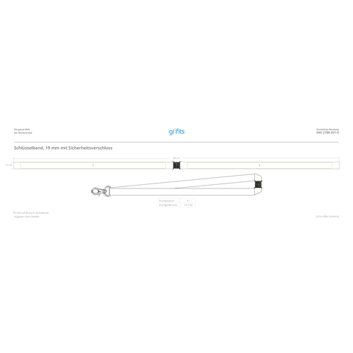Schlüsselband Basic , Promo Effects, zartbitter, Satin, 92,00cm x 1,90cm (Länge x Breite), Bild 4