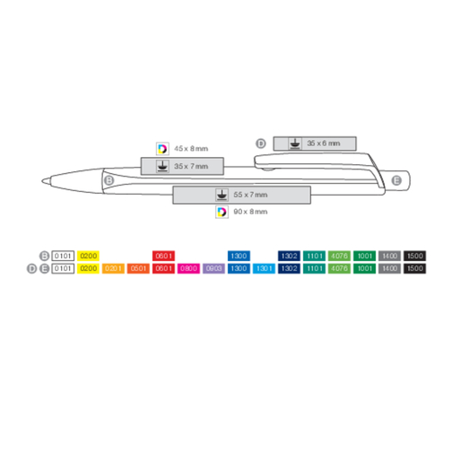 Kugelschreiber TRI-STAR , Ritter-Pen, petrol/weiß, ABS-Kunststoff, 14,00cm (Länge), Bild 5
