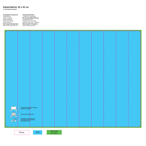 Klatschfächer Standard , 300 g/qm Sulfatkarton weiß glänzend, 32,00cm x 45,00cm (Höhe x Breite), Bild 4