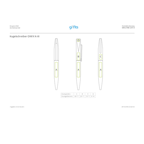 Kugelschreiber ONYX K-III Mit Geschenkverpackung , Promo Effects, schwarz, Metall gummiert, 13,90cm (Länge), Bild 7